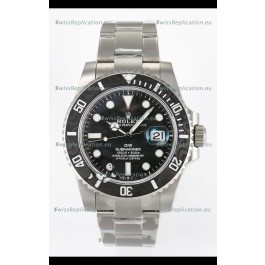 Rolex Submariner DiW Sandblasted Steel Casing Carbon Fiber Bezel Watch Black Dial