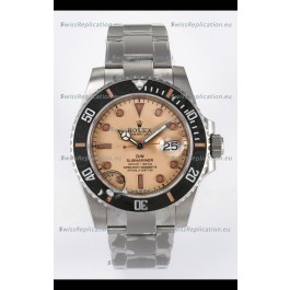 Rolex Submariner DiW Sandblasted Steel Casing Carbon Fiber Bezel Watch Beige Dial