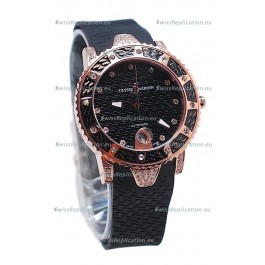 Ulysse Nardin Diver Pink Gold Watch in Black Dial