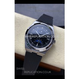 Vacheron Constantin Overseas True Moon Phase Steel Case Black Dial Swiss Replica Watch 