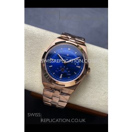Vacheron Constantin Overseas True Moon Phase Rose Gold Blue Dial Swiss Replica Watch 