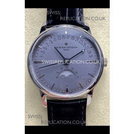 Vacheron Constantin Patrimony Moonphase Stainless Steel Grey Dial Swiss Replica Watch 