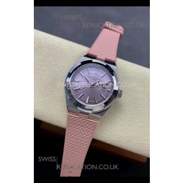 Vacheron Constantin Overseas 35MM Pink Dial Rubber Strap Super Clone Watch 