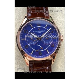 Vacheron Constantin Fiftysix Day-Date Rose Gold Blue Dial Swiss Replica Watch 