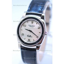 Rolex Cellini Cestello Ladies Swiss Watch in White Pearl Face