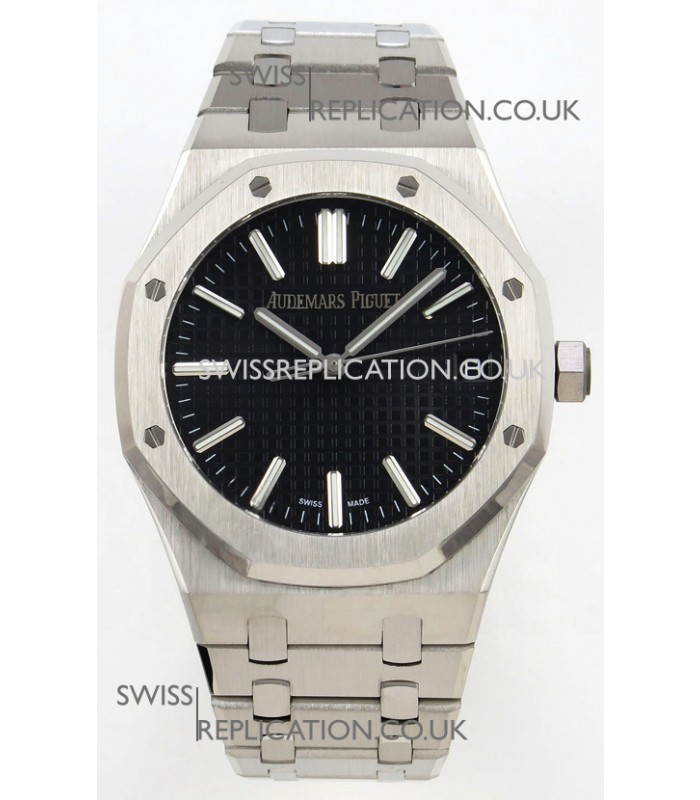 Royal Oak 15510 Black Dial FREE SPRUNG MVMNT Super Clone Watch 
