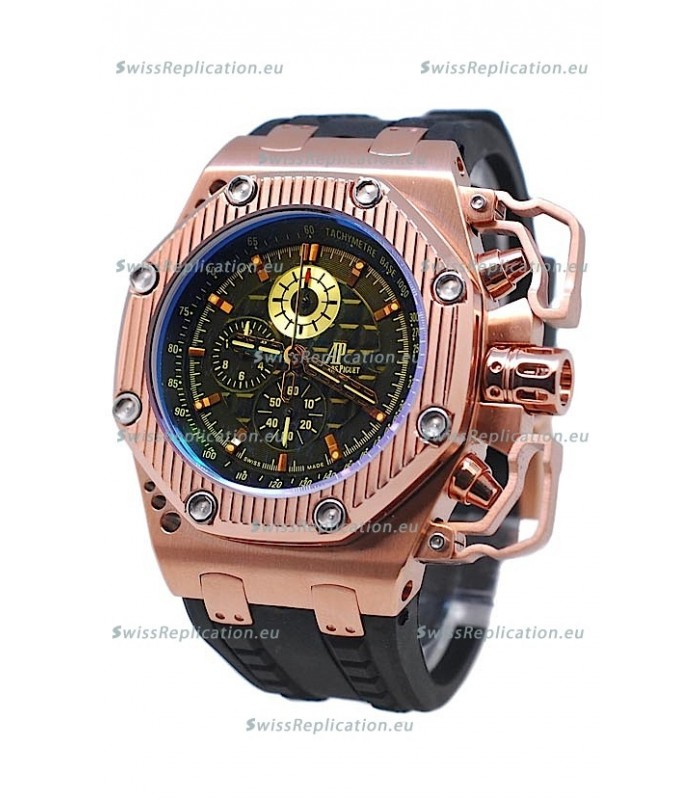 Audemars Piguet Royal Oak Offshore Limited Edition Survivor Rose Gold Watch in Black Dial