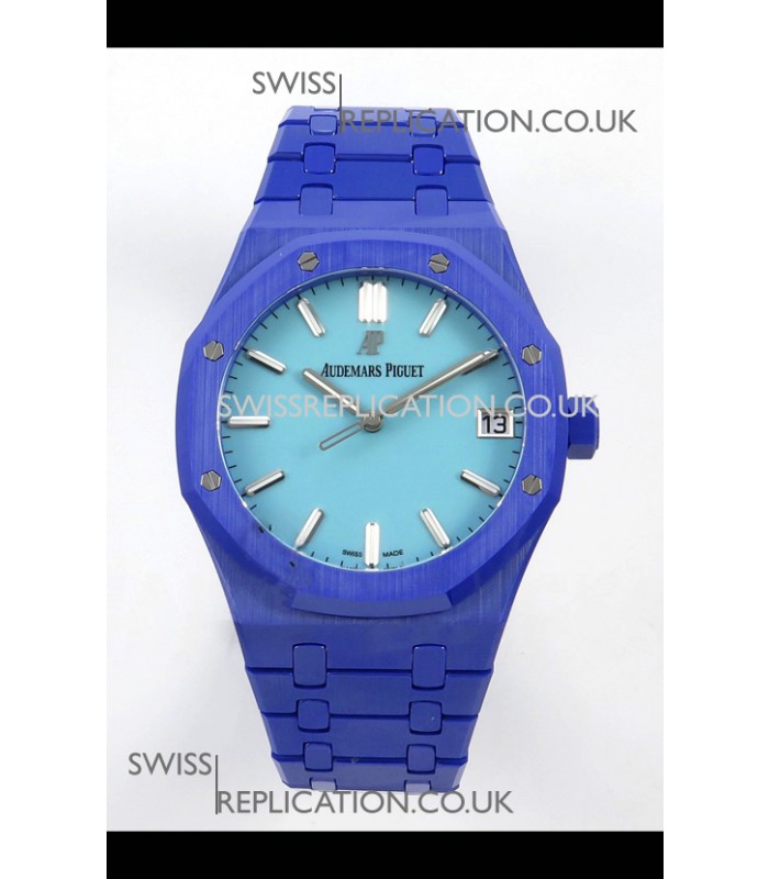 Royal Oak 15500 Tiffany Blue Dial & Blue Ceramic Super Clone Watch 