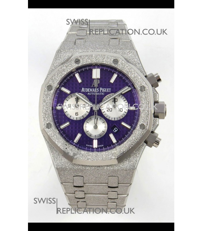 Royal Oak Chrono 26331 Frosted White Gold Purple Dial Super Clone Watch 