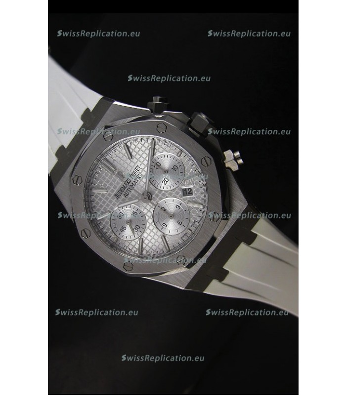 Audemars Piguet Royal Oak Chronograph Watch in Stainless Steel Case White Dial