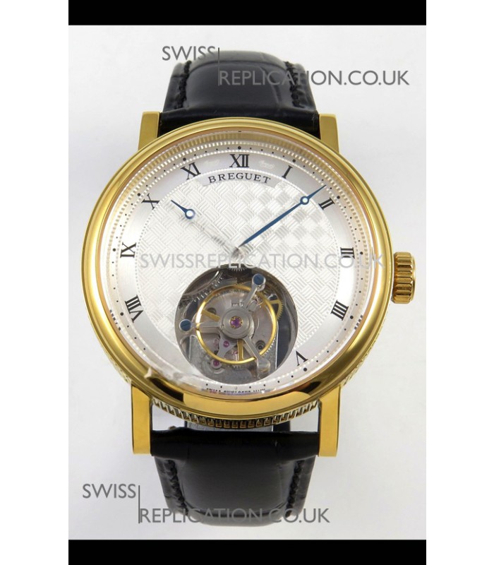 Breguet Classique Tourbillon Yellow Gold Roman Dial Super Clone Watch 