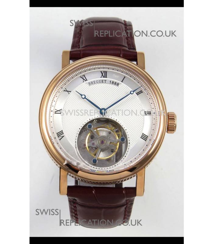 Breguet Classique Tourbillon Rose Gold Roman Dial Super Clone Watch 