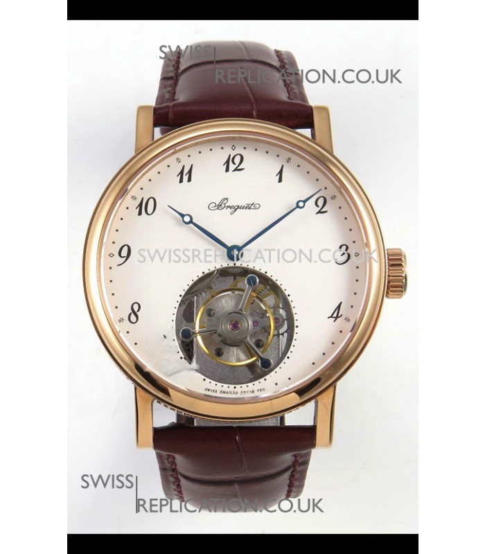 Breguet Classique Tourbillon Rose Gold Numerals Dial Super Clone Watch 