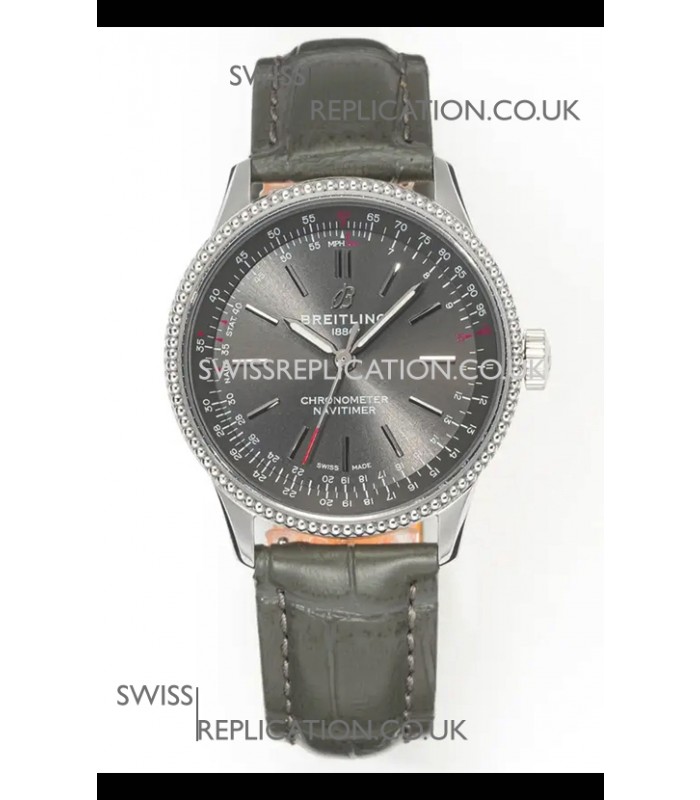 Navitimer Automatic 36 Grey Dial Steel Casing Super Clone Watch 