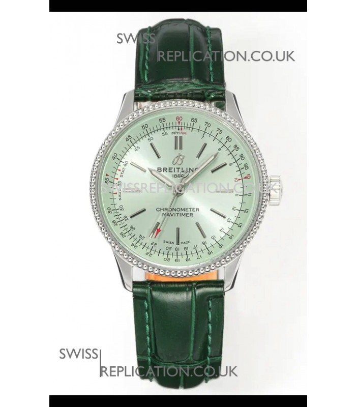 Navitimer Automatic 36 Green Dial Steel Casing Super Clone Watch 