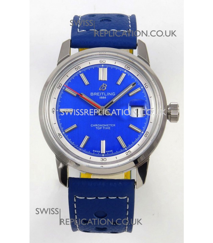 Top Time B31 38mm Blue Dial Red Seconds Hands Super Clone Watch 