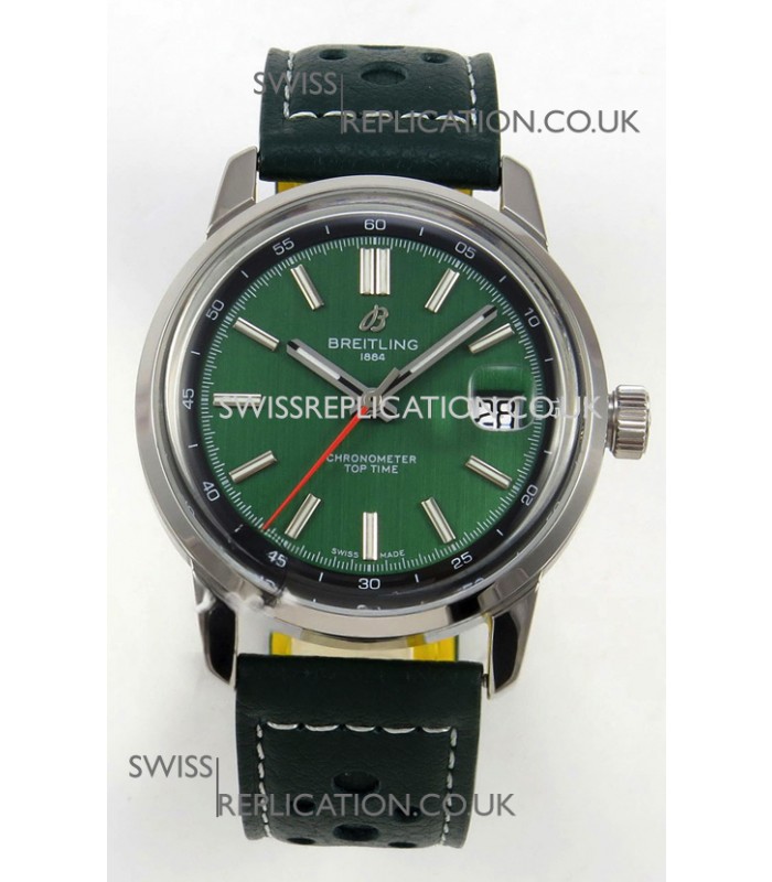 Top Time B31 38mm Green Dial Red Seconds Hands Super Clone Watch 