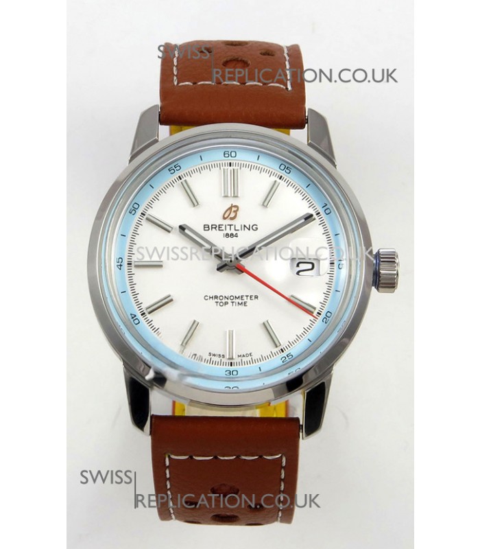 Top Time B31 38mm White Dial Red Seconds Hands Super Clone Watch 