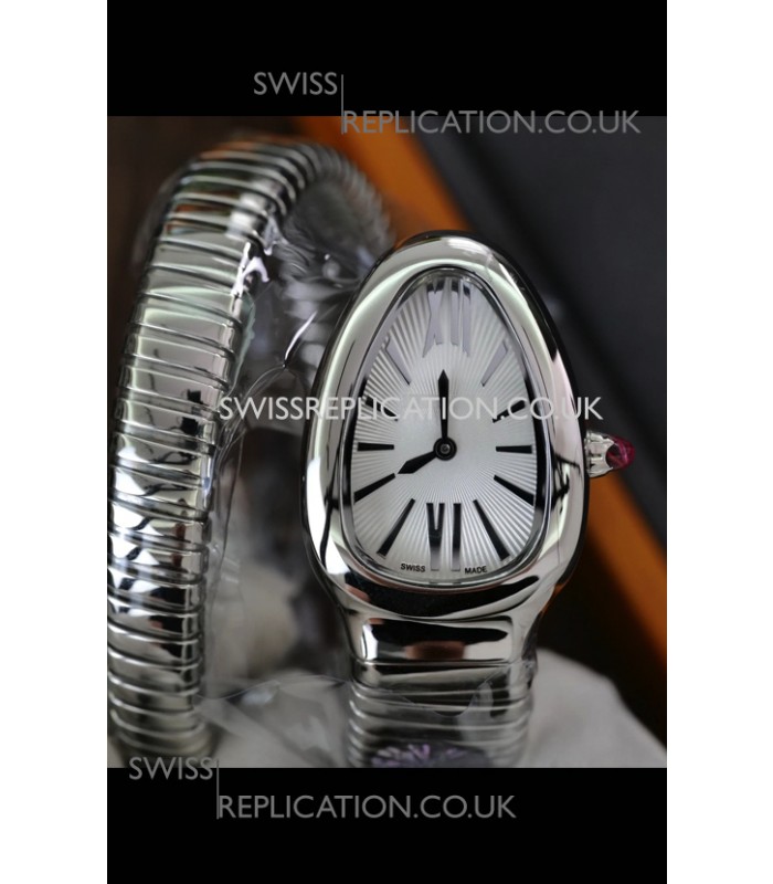 Serpenti Stainless Steel White Dial Super Clone Watch