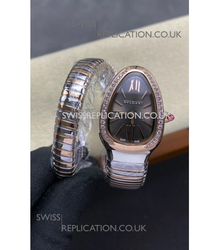 Serpenti Two Tone Grey Dial Super Clone Replica Watch