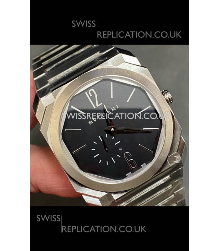 Octo Finissmo 7MM Thick Black Dial Super Clone Watch 