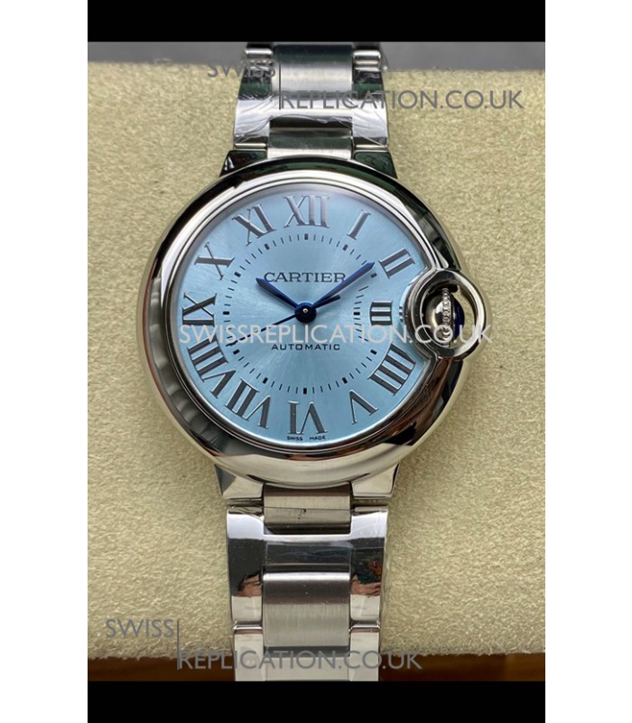 Ballon De Cartier Automatic Ice Blue 36MM Dial Super Clone Watch 