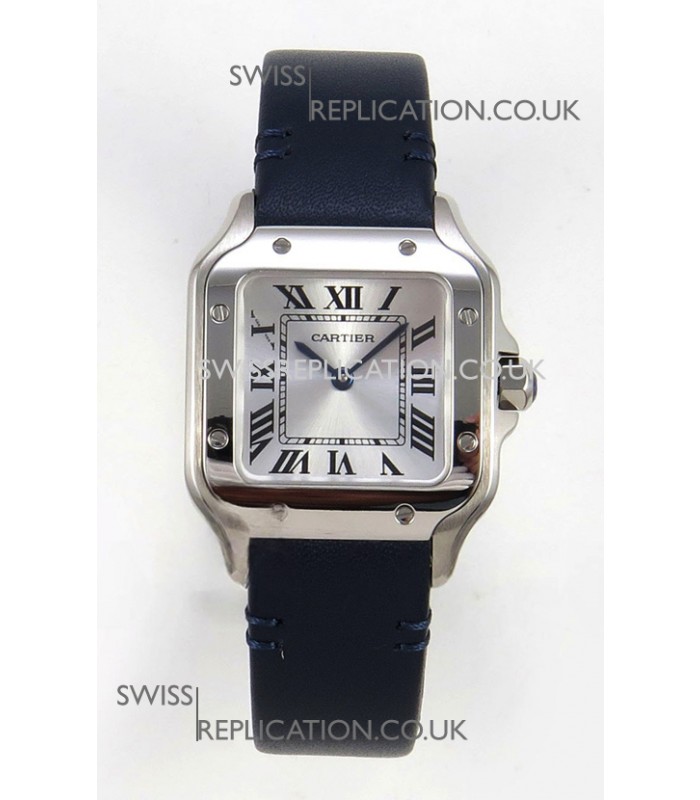 Cartier Santos Swiss Quartz 27MM Steel Leather Strap Super Clone Watch