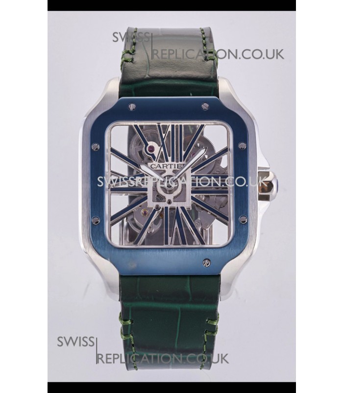 Santos De Cartier Super Clone Watch in Skeleton Dial Two Tone Case