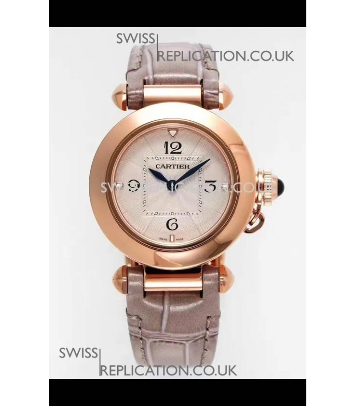 Pasha De Cartier Rose Gold Casing Watch 30MM Super Clone Watch 