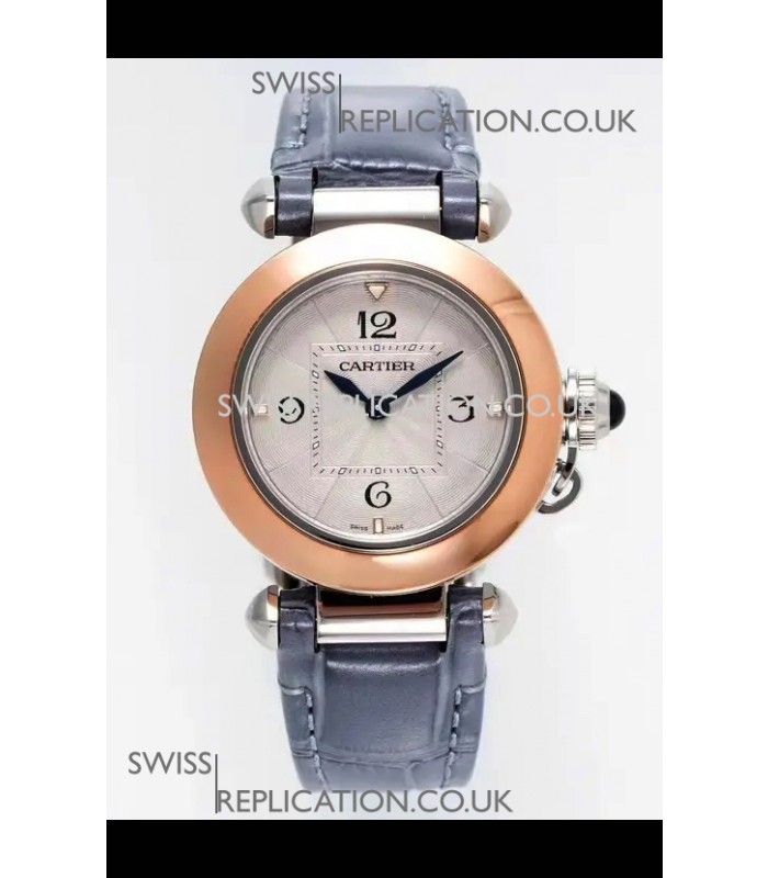 Pasha De Cartier Rose Gold Casing Watch 30MM Super Clone Watch 