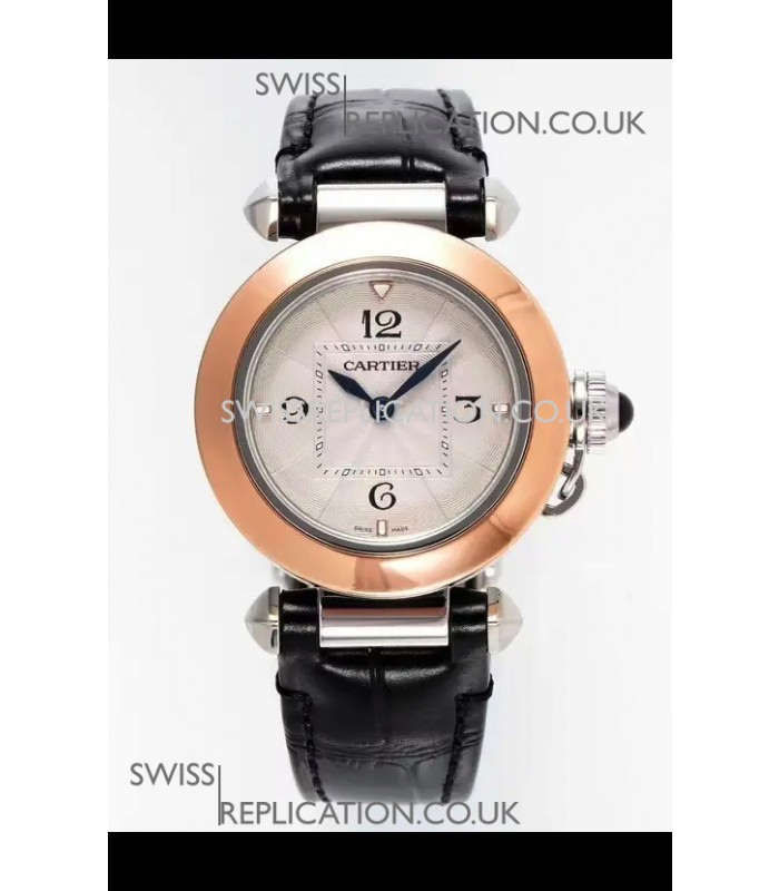 Pasha De Cartier Rose Gold Casing Watch 30MM Super Clone Watch 