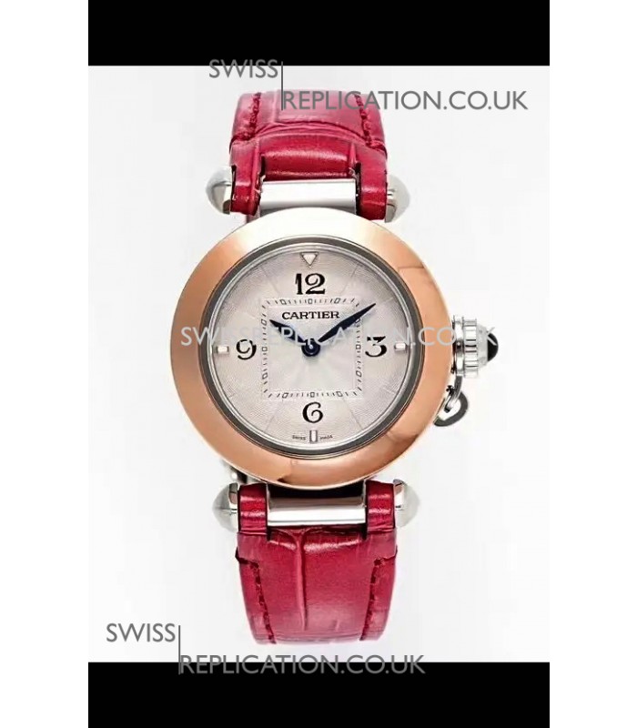 Pasha De Cartier Rose Gold Casing Watch 30MM Super Clone Watch 