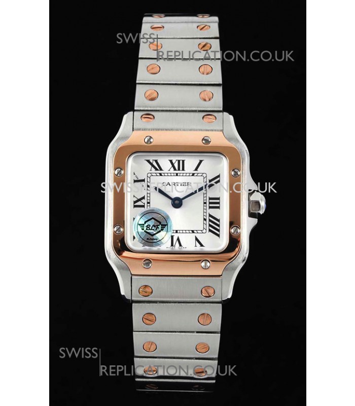 Cartier Santos Swiss Quartz 27MM Two Tone Super Clone Watch