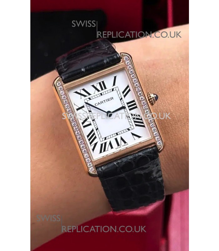 Cartier Tank Solo 27mm Rose Gold Swiss Quartz Super Clone Watch 