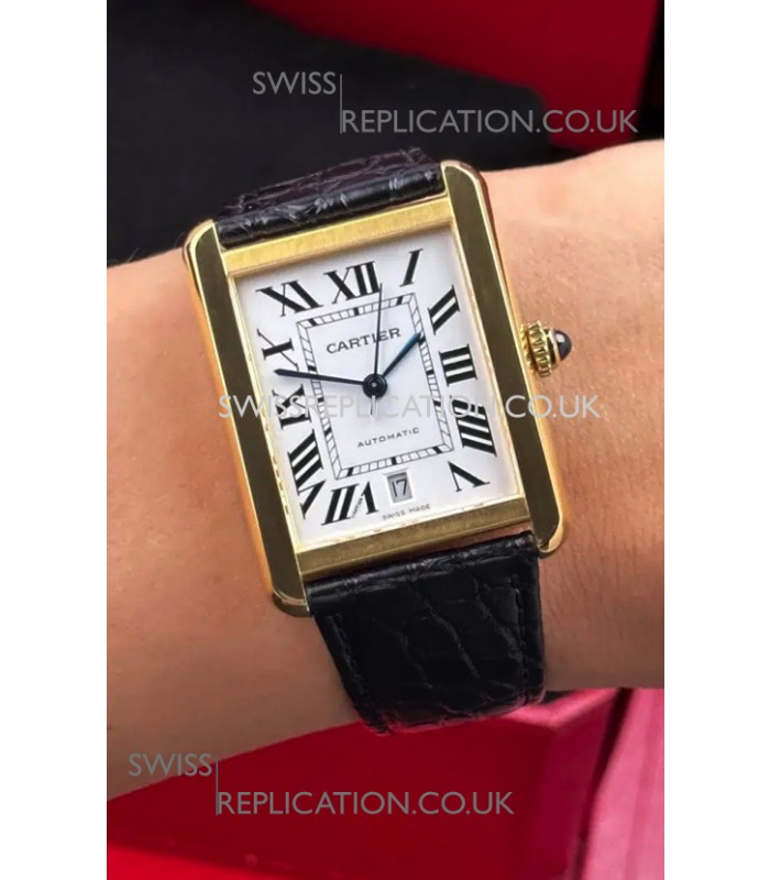 Cartier Tank Solo Swiss Automatic 31MM Yellow Gold Super Clone Watch 