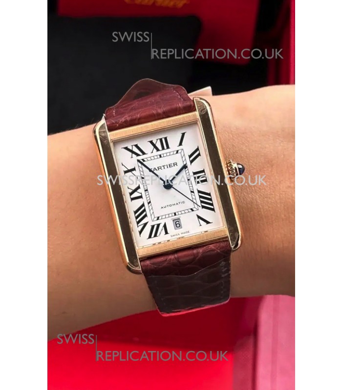 Cartier Tank Solo Swiss Automatic 31MM Rose Gold Super Clone Watch 