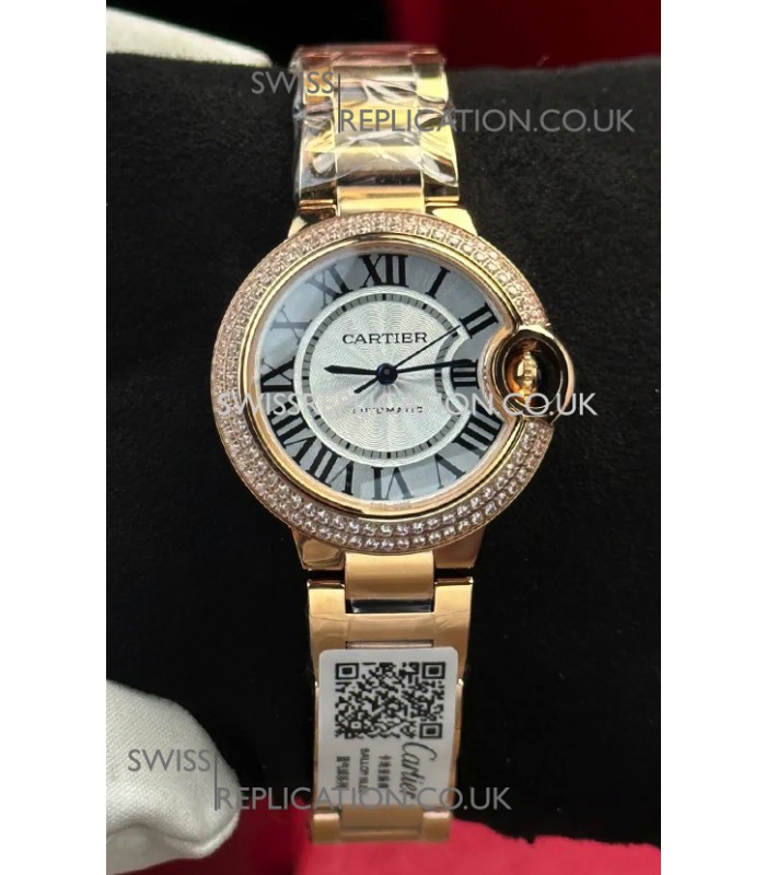 Ballon De Cartier Automatic 33MM Rose Gold Super Clone Watch 