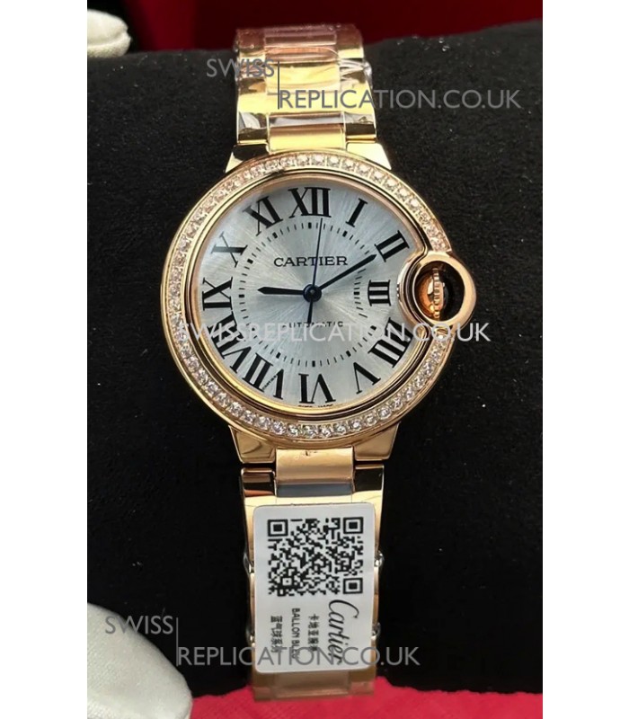 Ballon De Cartier Automatic 33MM Rose Gold Super Clone Watch 
