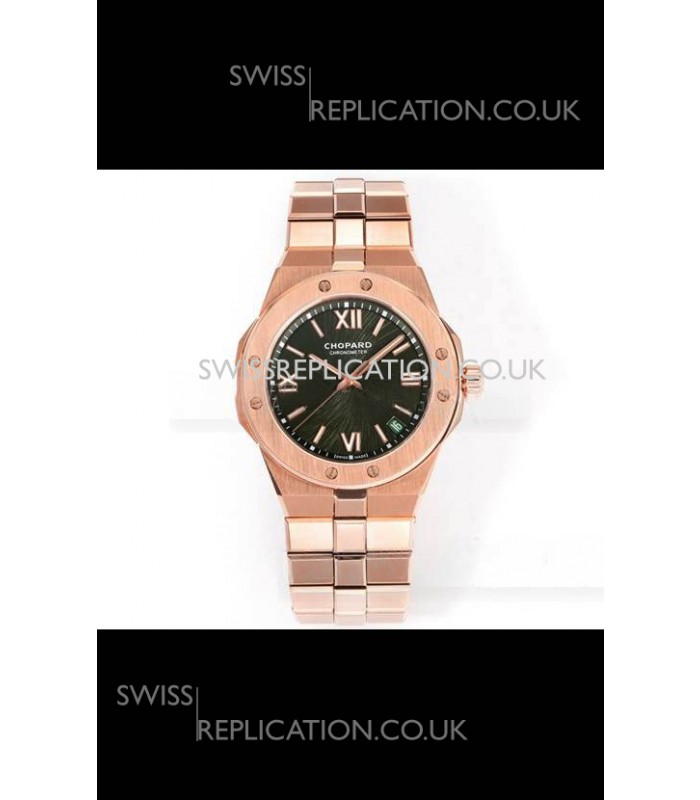 Chopard Alpine Eagle Rose Gold Brown Dial Super Clone Replica Watch