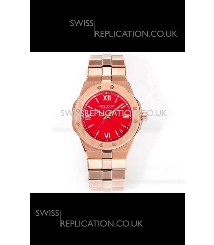 Chopard Alpine Eagle Rose Gold Red Dial Super Clone Replica Watch