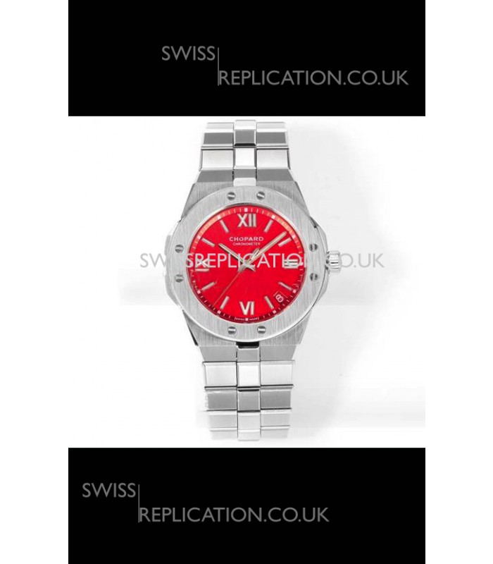 Chopard Alpine Eagle Stainless Steel Red Dial Super Clone Replica Watch