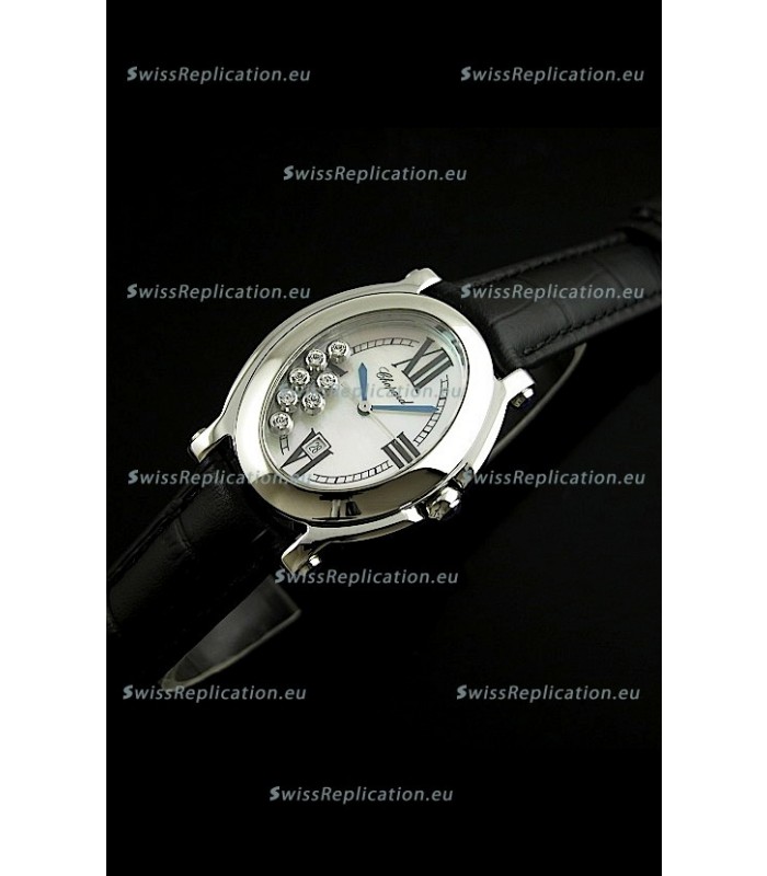 Chopard Happy Sport Swiss Replica Watch in Black Strap