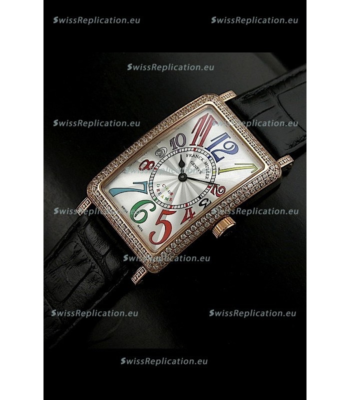 Franck Muller Long Island Japanese Replica Watch in White Dial