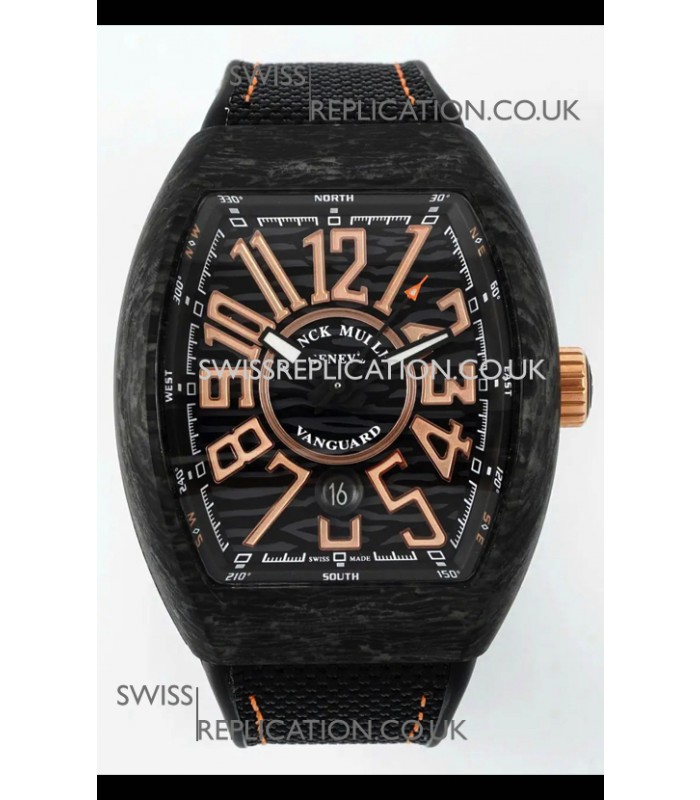 Franck Muller Super Clone Vanguard V45 Racing Carbon Watch in Nylon Strap
