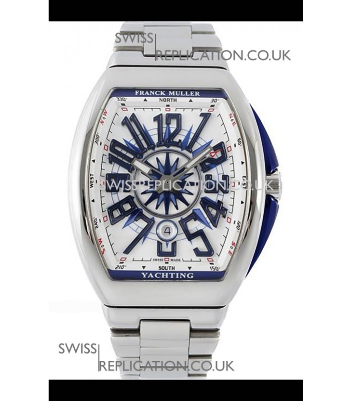 Franck Muller Vanguard Yachting V45 Stainless Steel White Dial Swiss Replica Watch