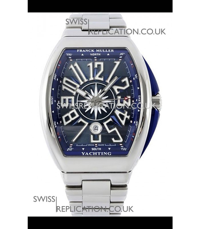 Franck Muller Vanguard Yachting V45 Stainless Steel Blue Dial Swiss Replica Watch
