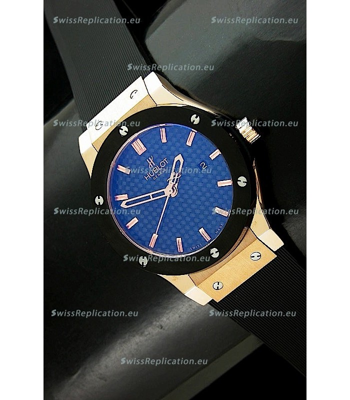 Hublot Fusion Bang in Rose Gold Casing with Black Carbon Dial