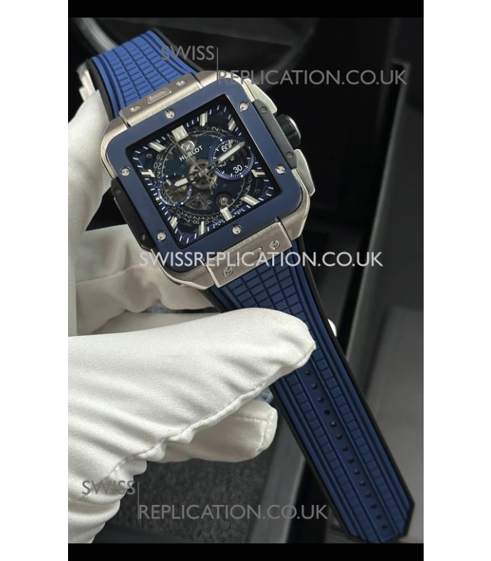 Hublot Square Bang Unico Titanium Case Blue Super Clone Watch 