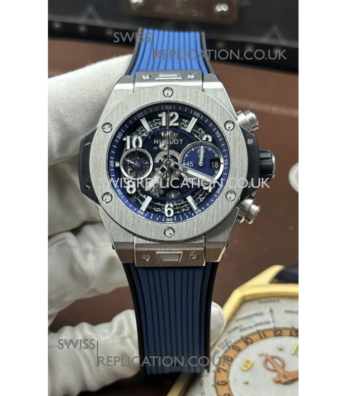Hublot Big Bang Unico Blue Stainless Steel Casing Super Clone Watch 