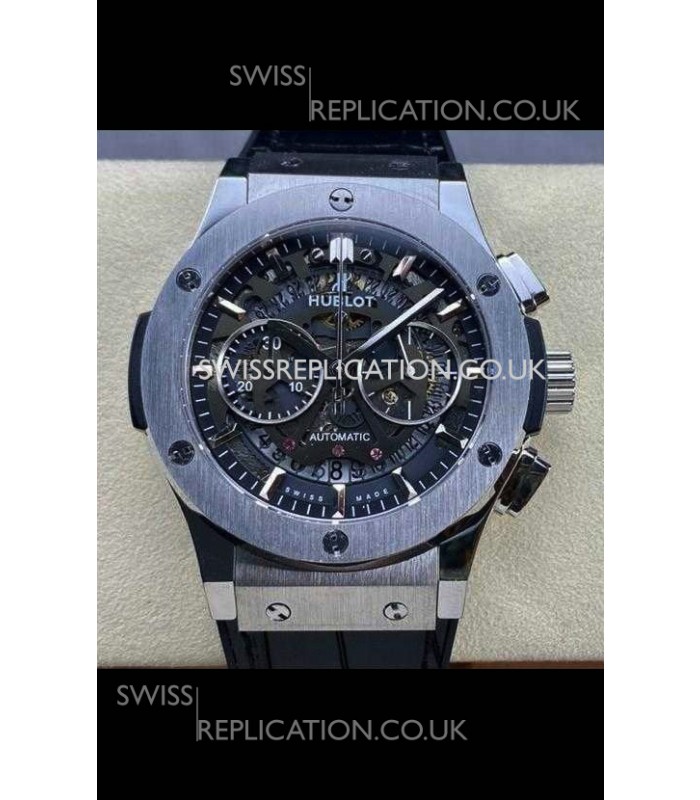 Hublot Classic Fusion Chronograph Stainless Steel Skeleton Super Clone Watch 